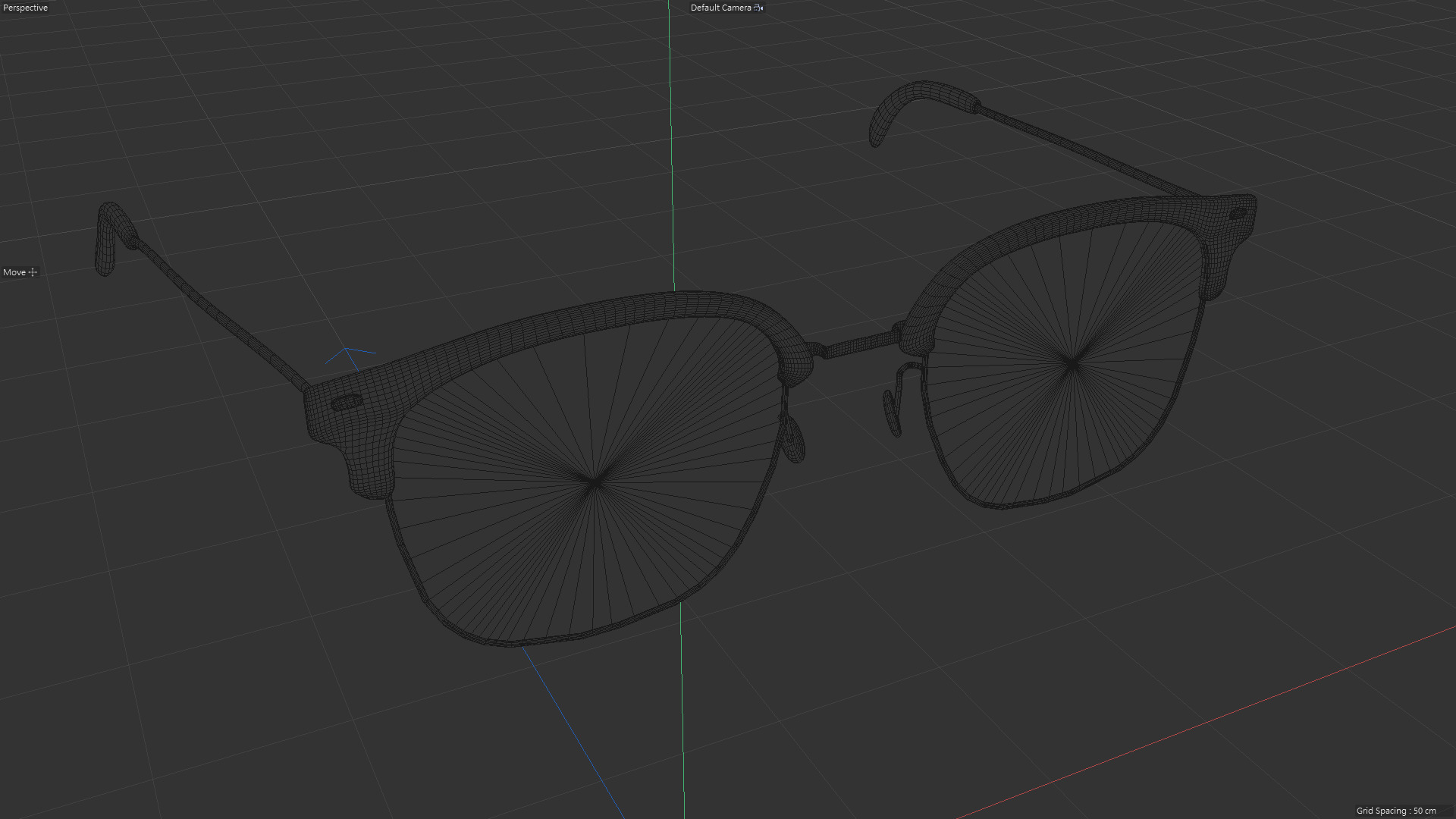 Square half frame glasses Low-poly 3D model_9