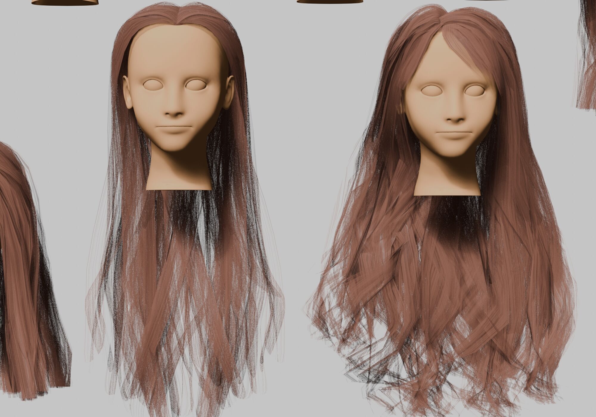 20 Hairstyles collection Low-poly 3D model_5