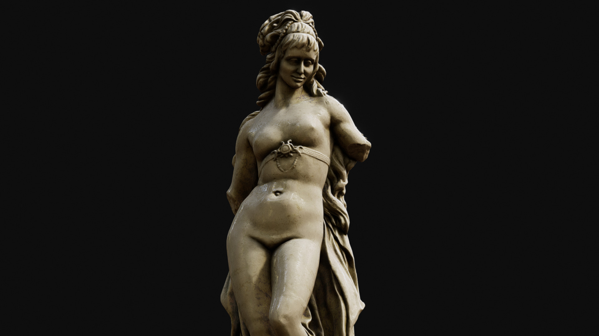 Venus Fountain Low-poly 3D model_7