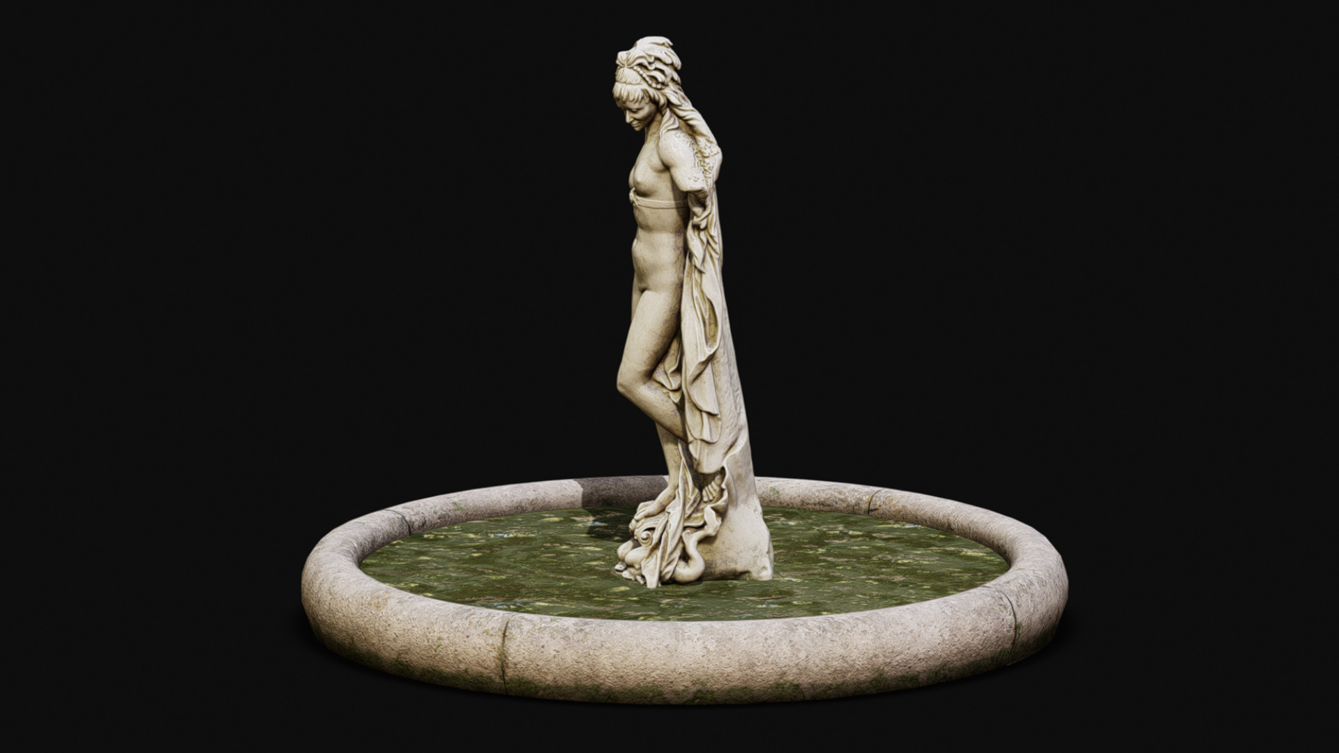 Venus Fountain Low-poly 3D model_3