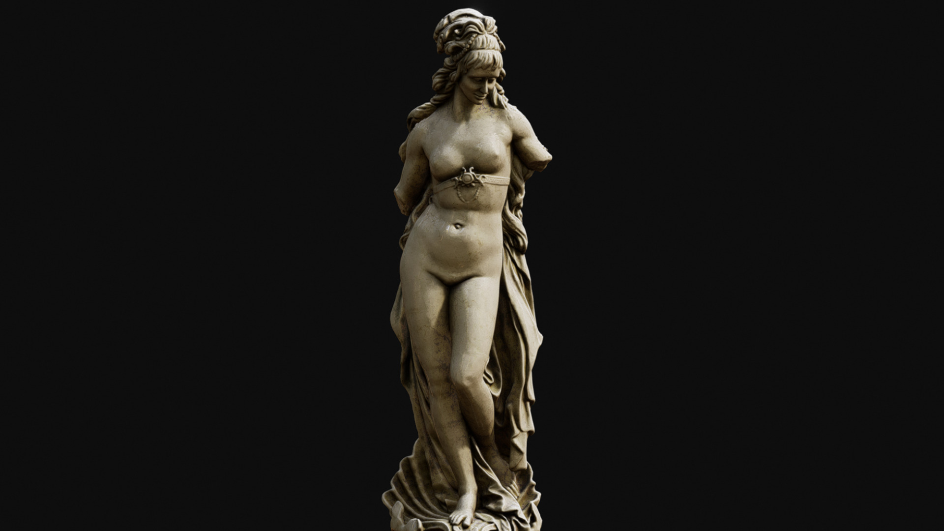 Venus Fountain Low-poly 3D model_6