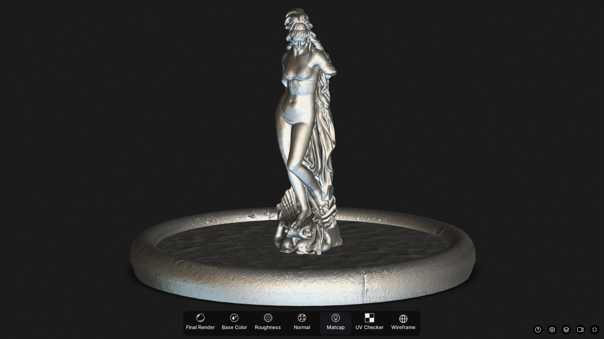 Venus Fountain Low-poly 3D model_9