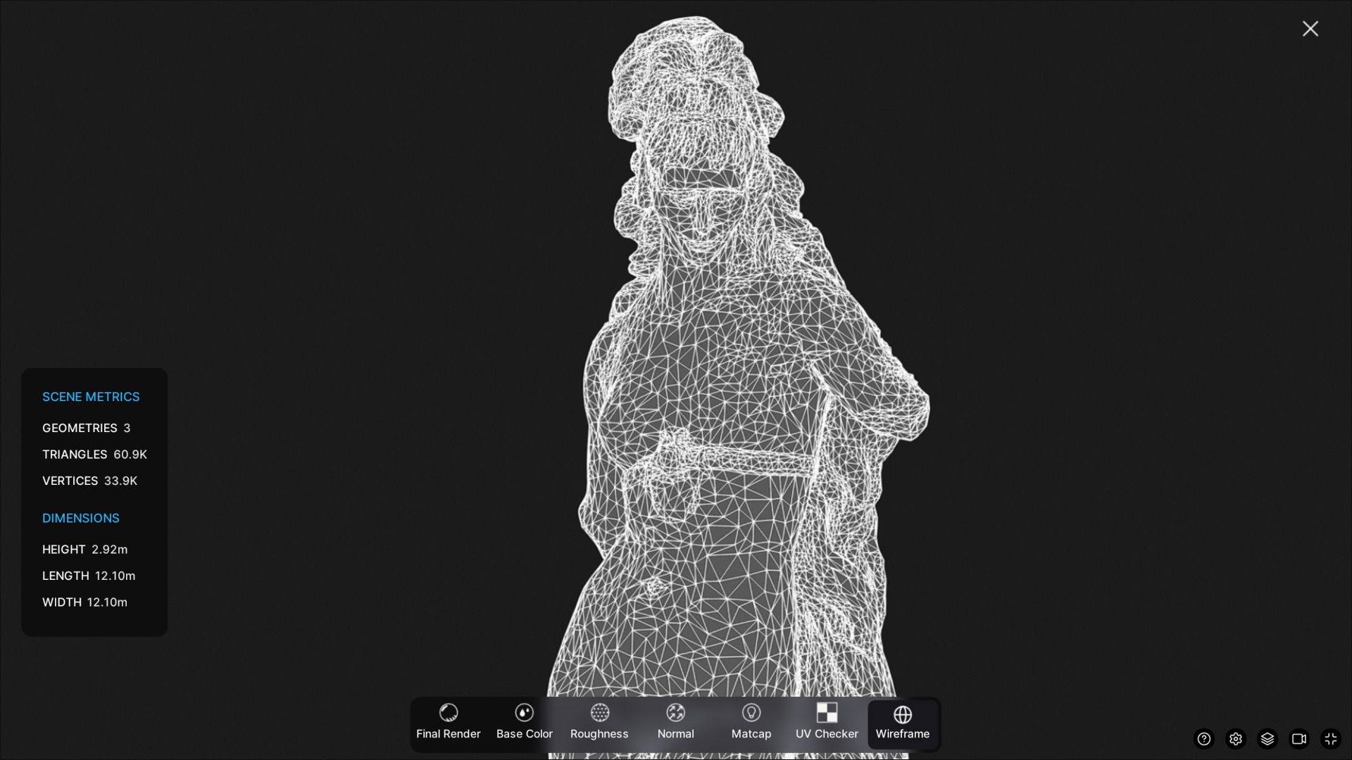 Venus Fountain Low-poly 3D model_12