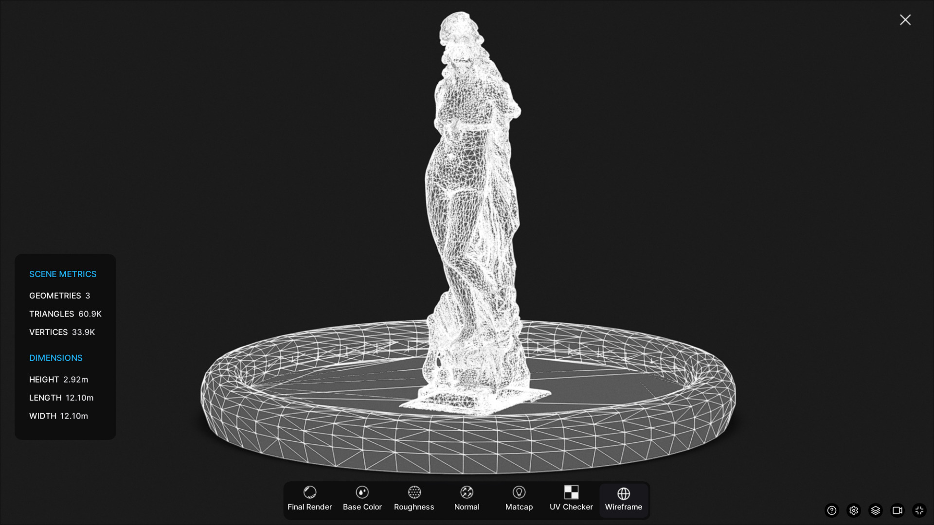 Venus Fountain Low-poly 3D model_11