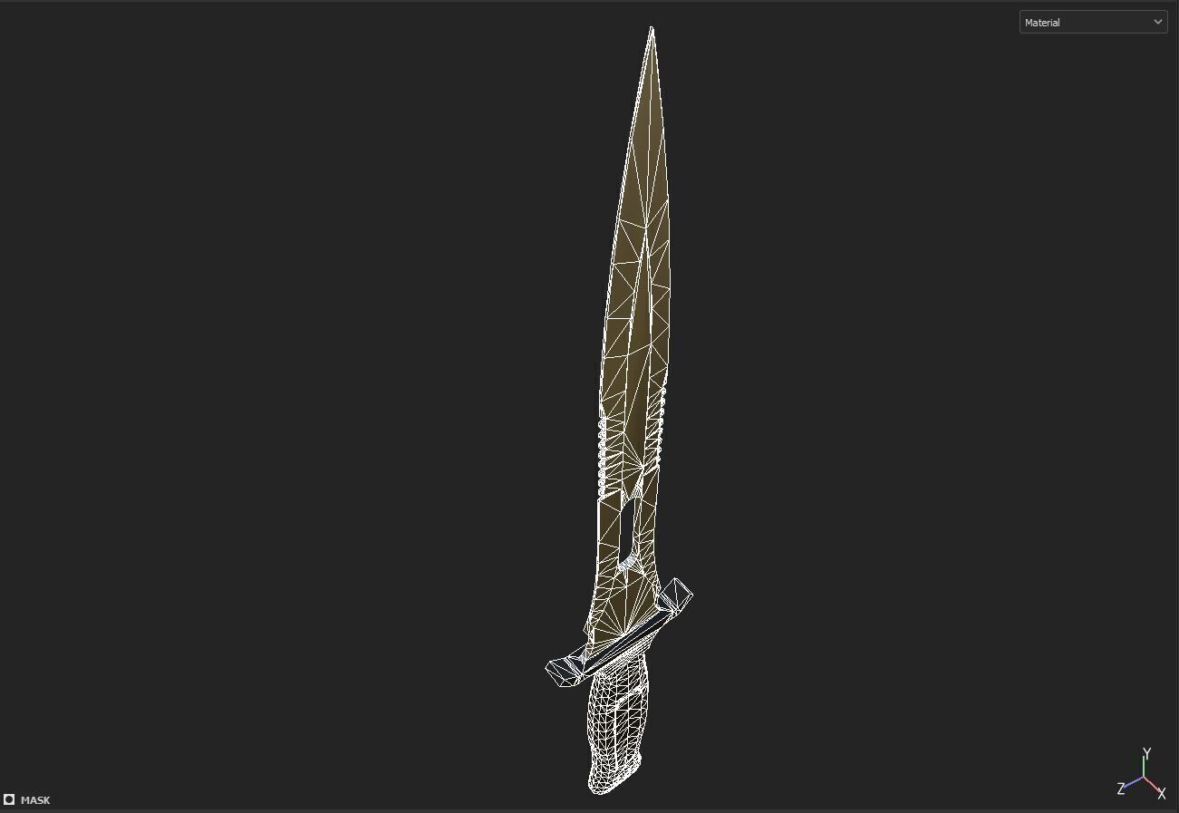 Kombat Knife Low-poly 3D model_7