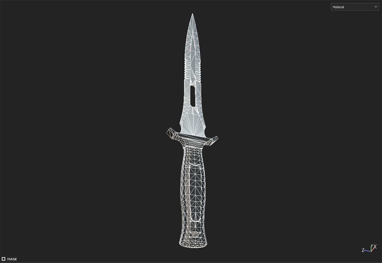 Kombat Knife Low-poly 3D model_8