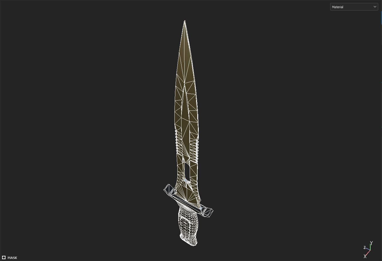 Kombat Knife Low-poly 3D model_6