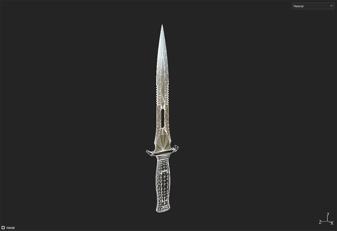 Kombat Knife Low-poly 3D model_5