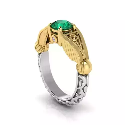 harry potter golden snitch ring 3D print model