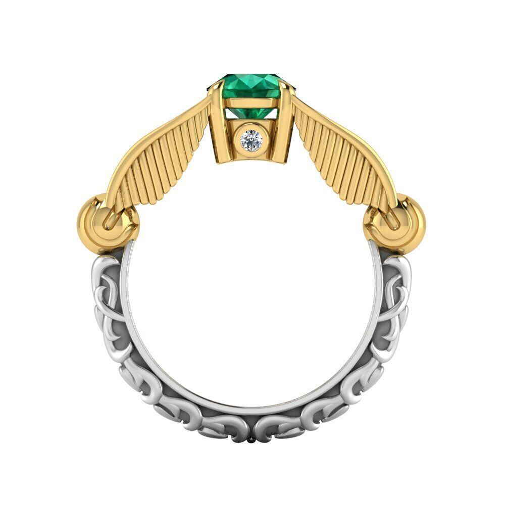 harry potter golden snitch ring 3D print model_1