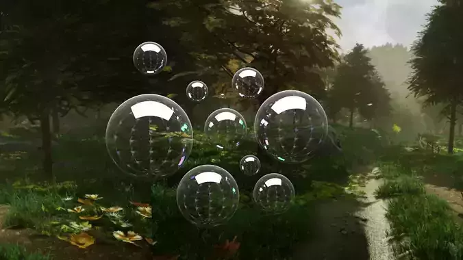 Colorful Soap Bubbles 3D model