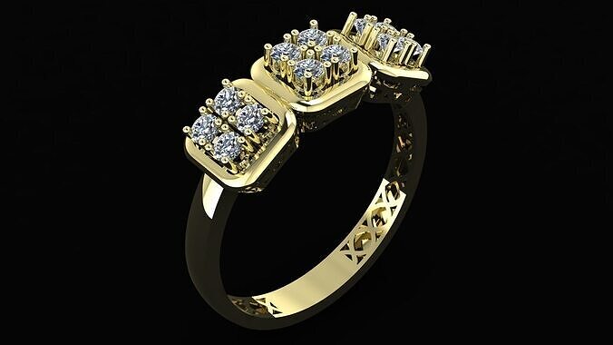Beautiful Diamond Cocktail Ring 3D print model