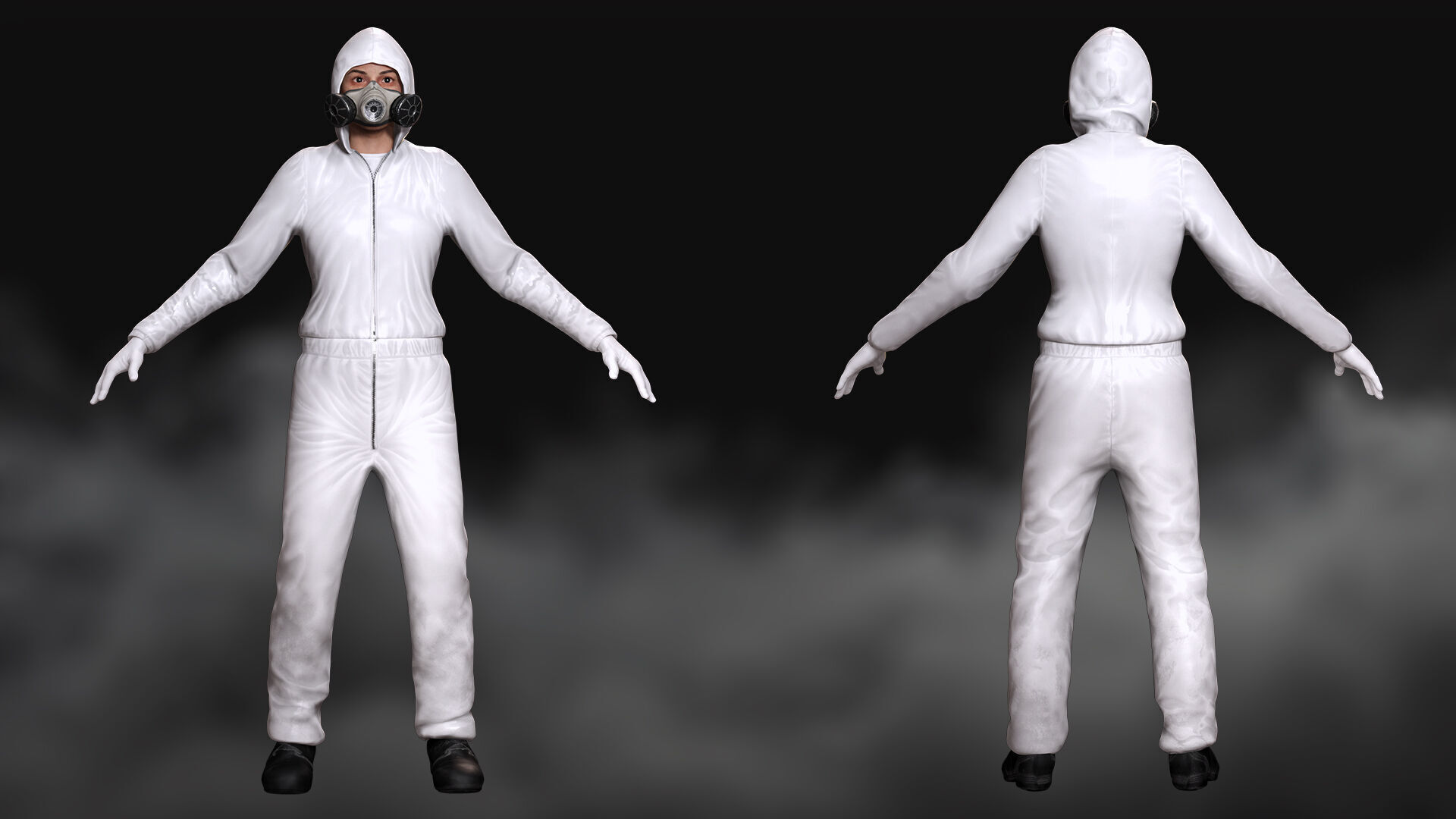 Sterile Containment Suit  High-Quality 3D Character Asset Low-poly 3D model_2