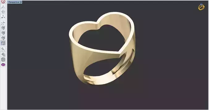 modern signet heart ring  