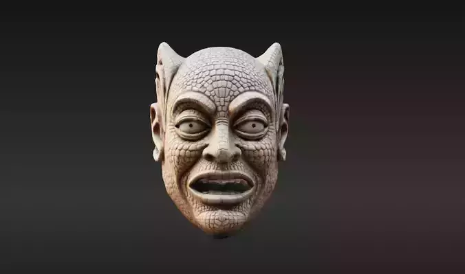 Carved Tribal Mask 3D Model