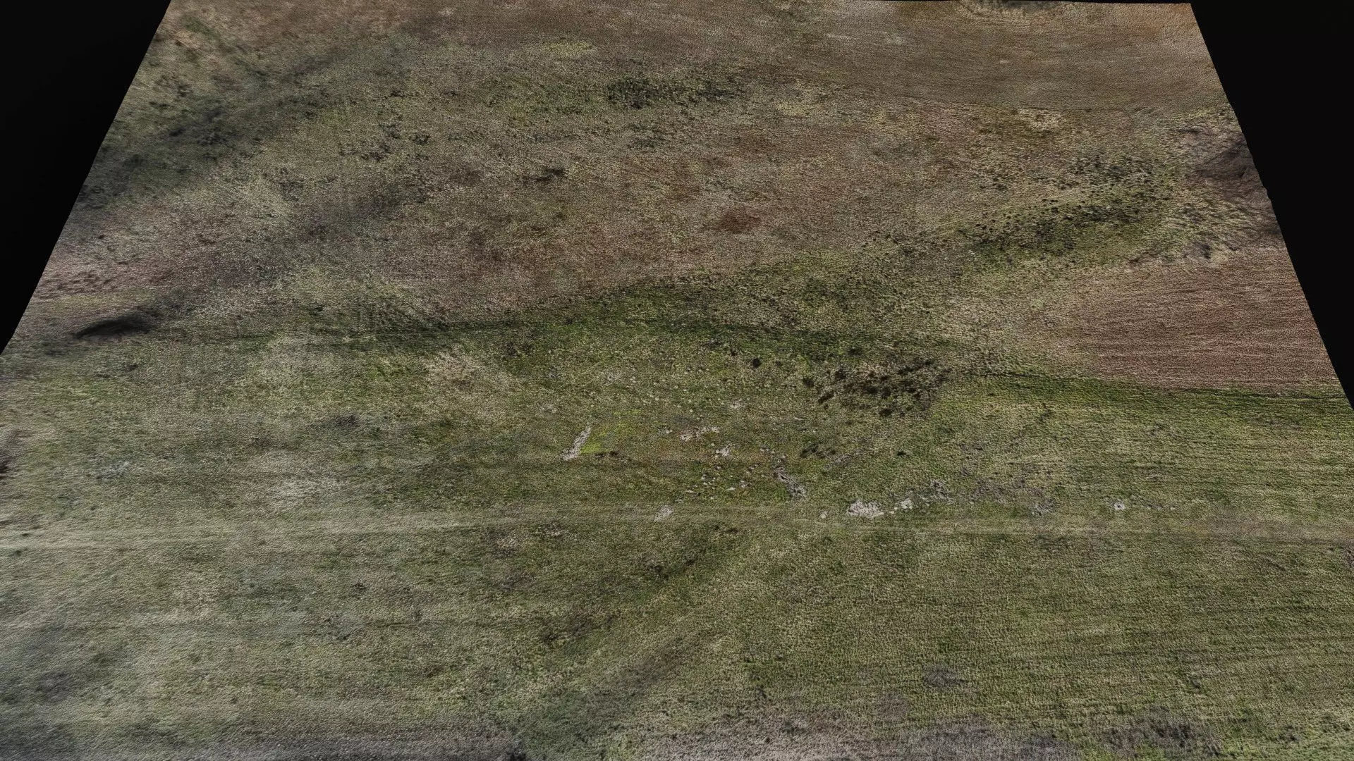 landscape grass field large area 180m part4 drone scan Low-poly 3D model