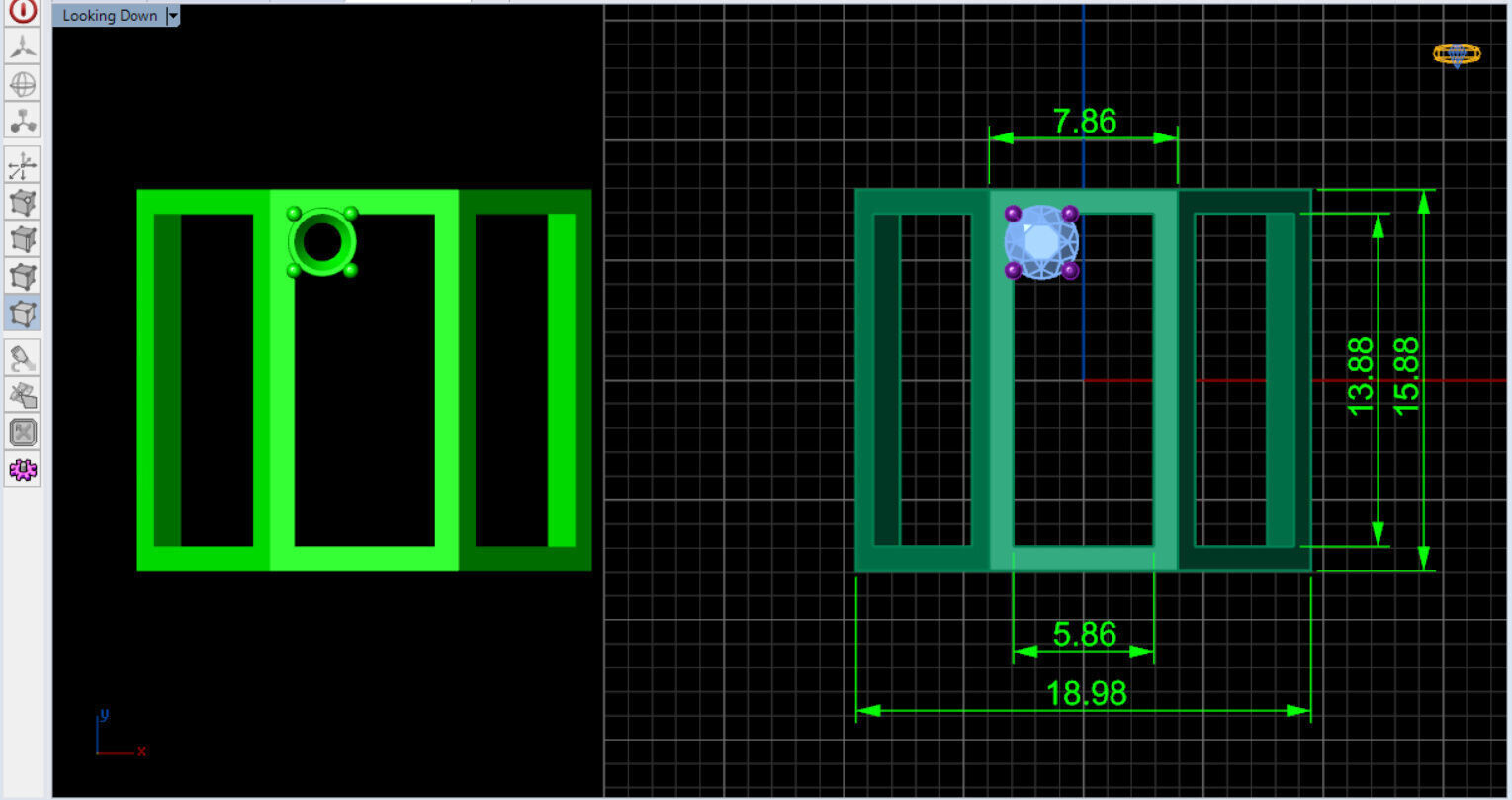 modern geometric ring with a diamond 3D print model_3