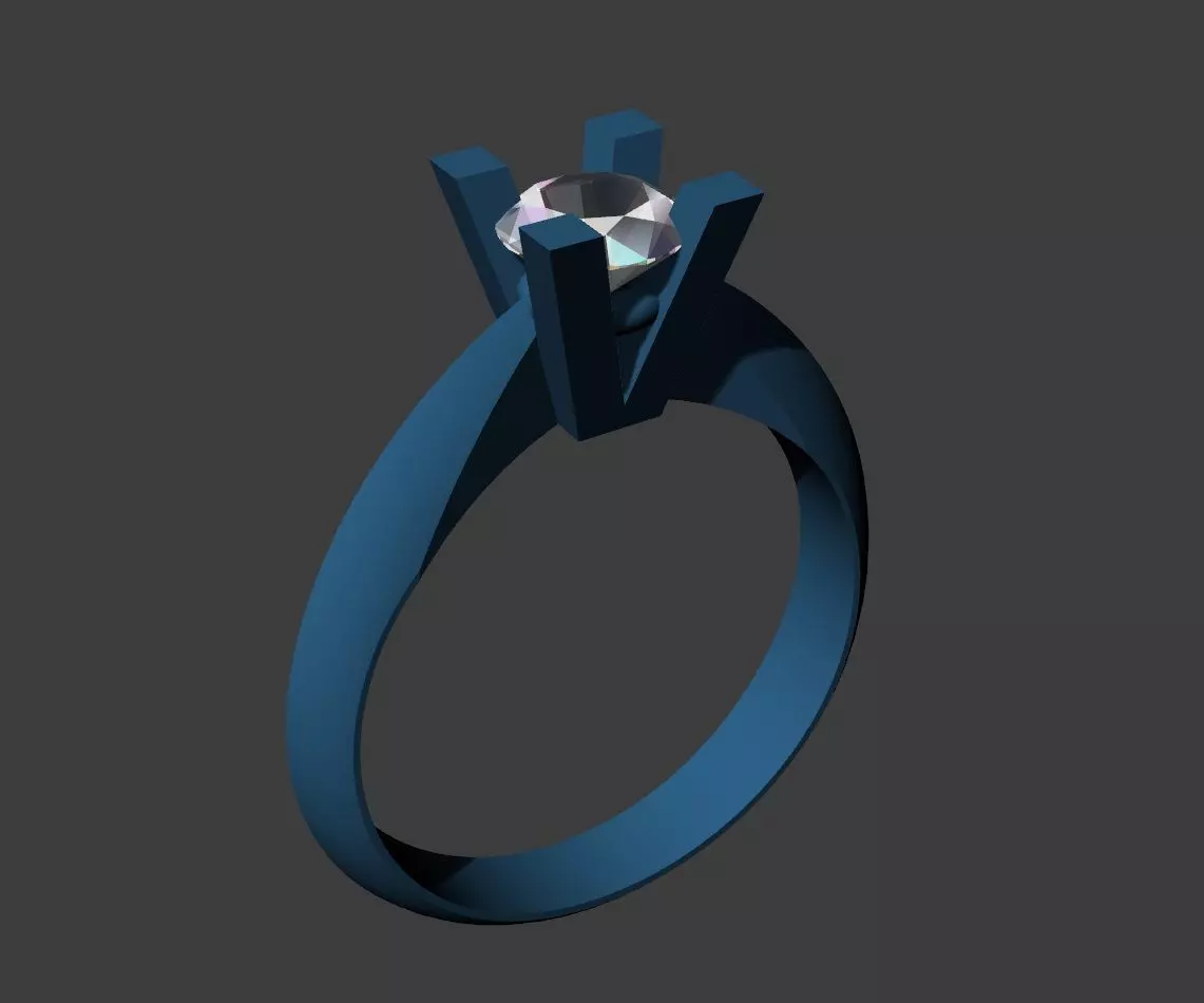 Engagement ring 3D print model_0