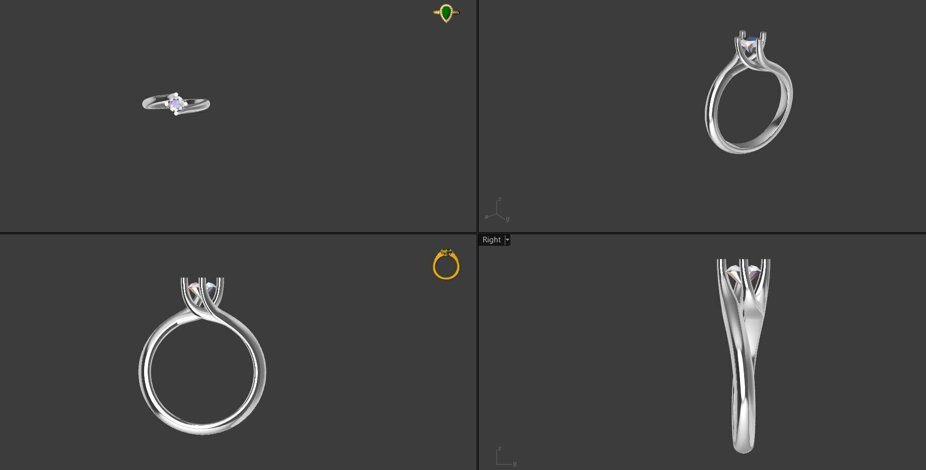 Engagement ring 3D print model_5