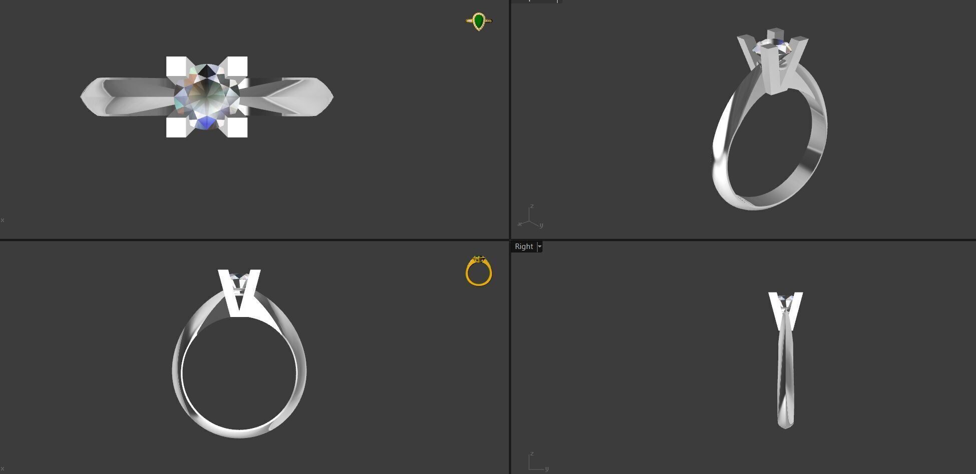 Engagement ring 3D print model_4