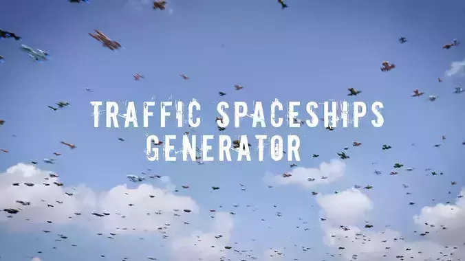 Traffic Spaceships Generator Low-poly 3D model