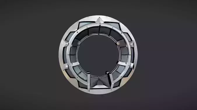 futuristic metallic ring structure