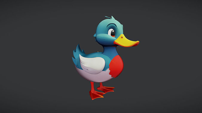 cartoon duck 3D Game Ready Model 3D model