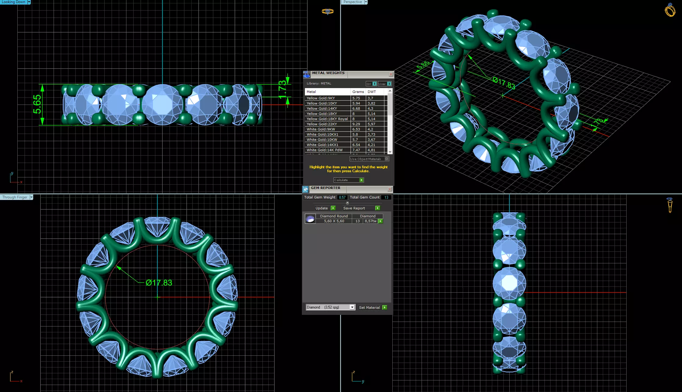 Round Diamond U-Prong Set Eternity Wedding Band 3D print model_0