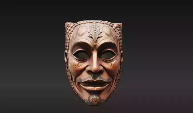 Carved Tribal Mask 3 - 3D Model