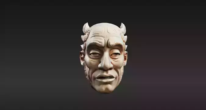 Carved Tribal Mask 4 - 3D Model