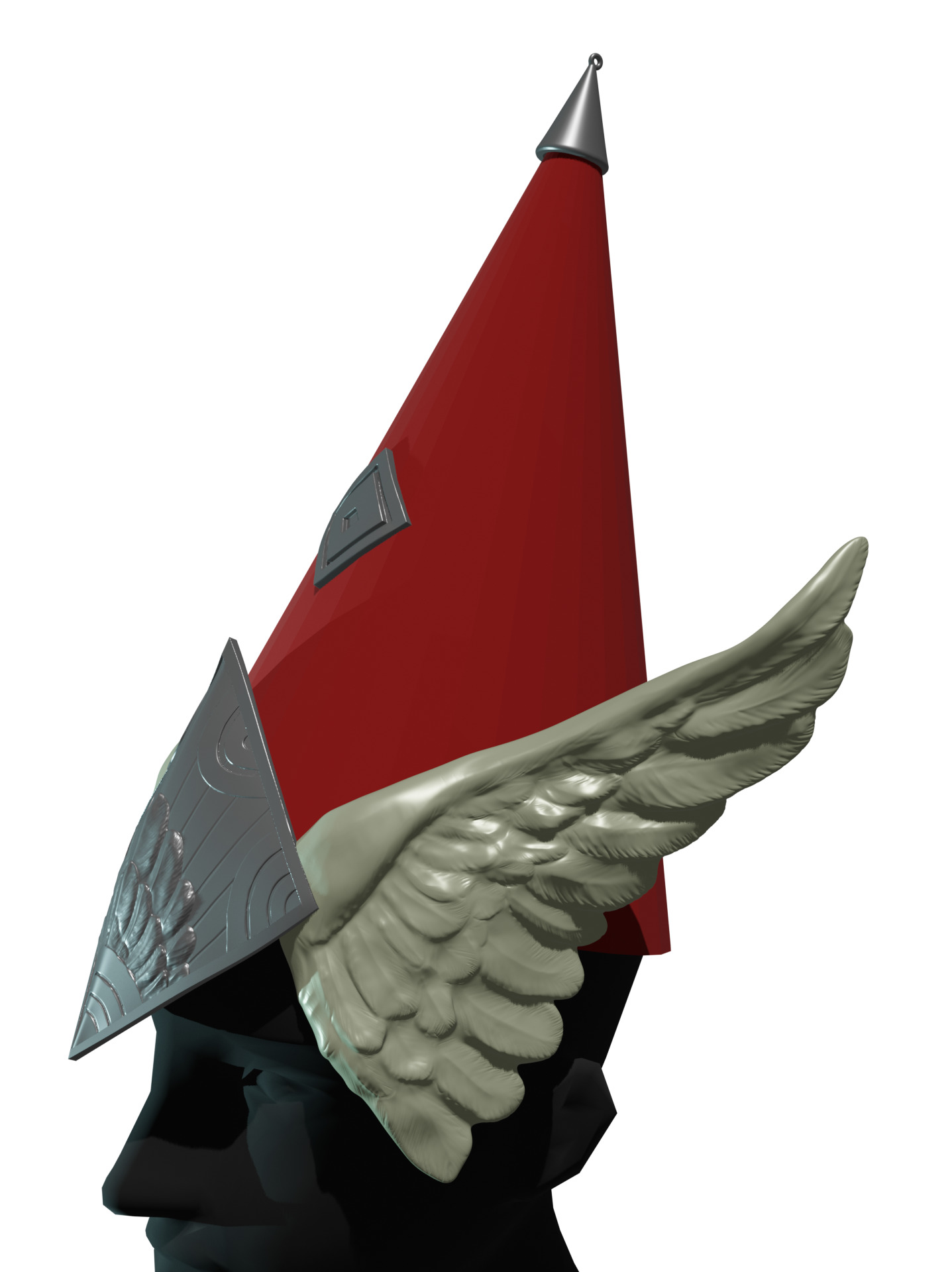Knights Moralis Hat and Clasp 3D print model_3