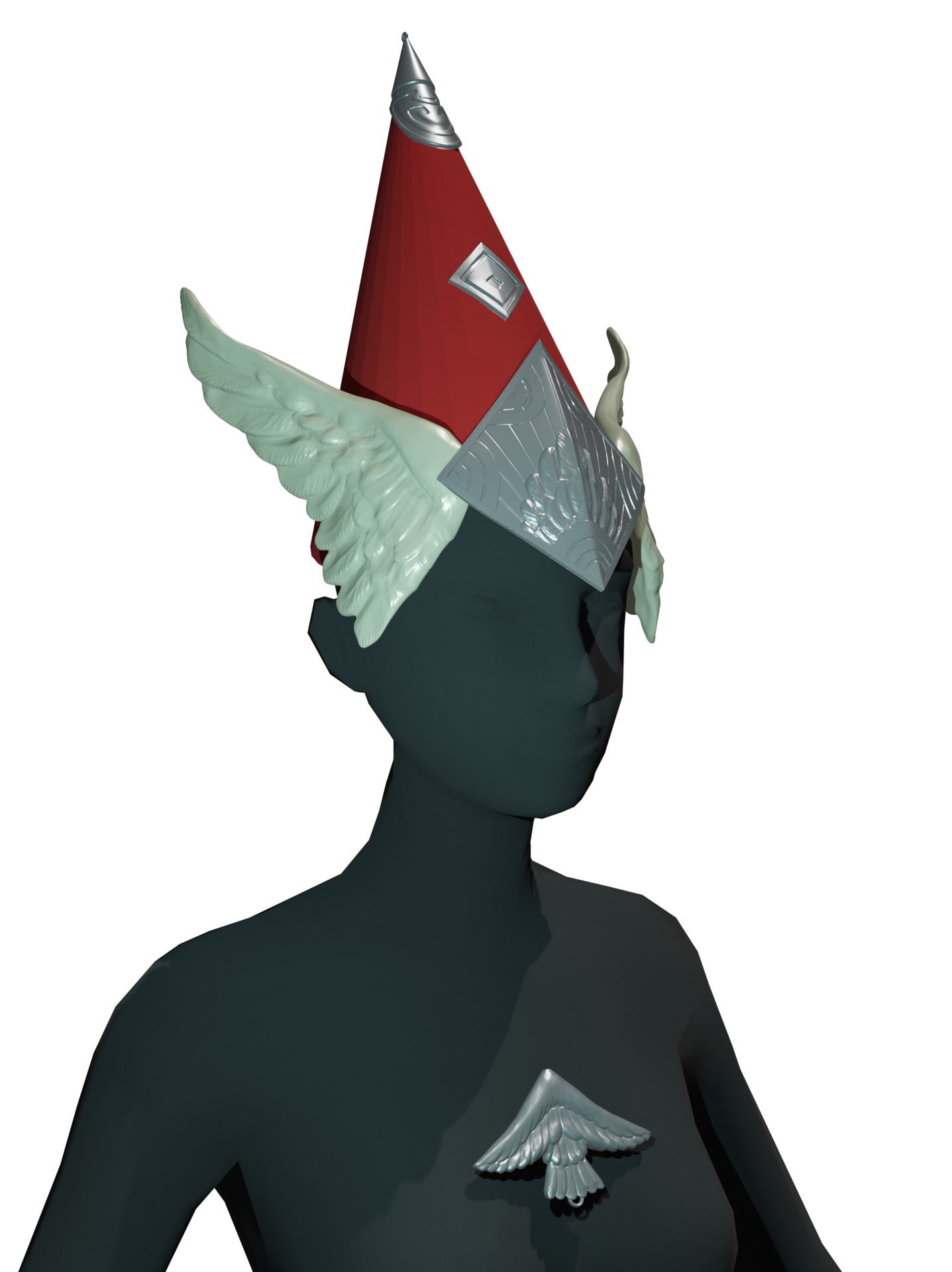 Knights Moralis Hat and Clasp 3D print model_2