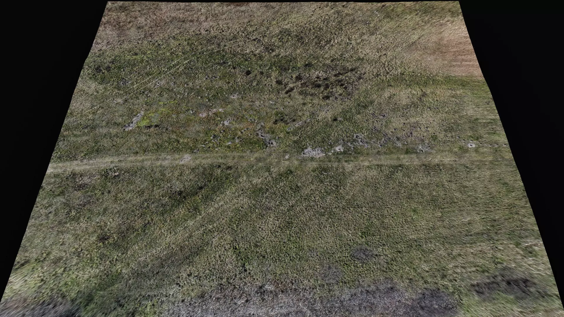 landscape grass field large area 180m part5 drone scan Low-poly 3D model