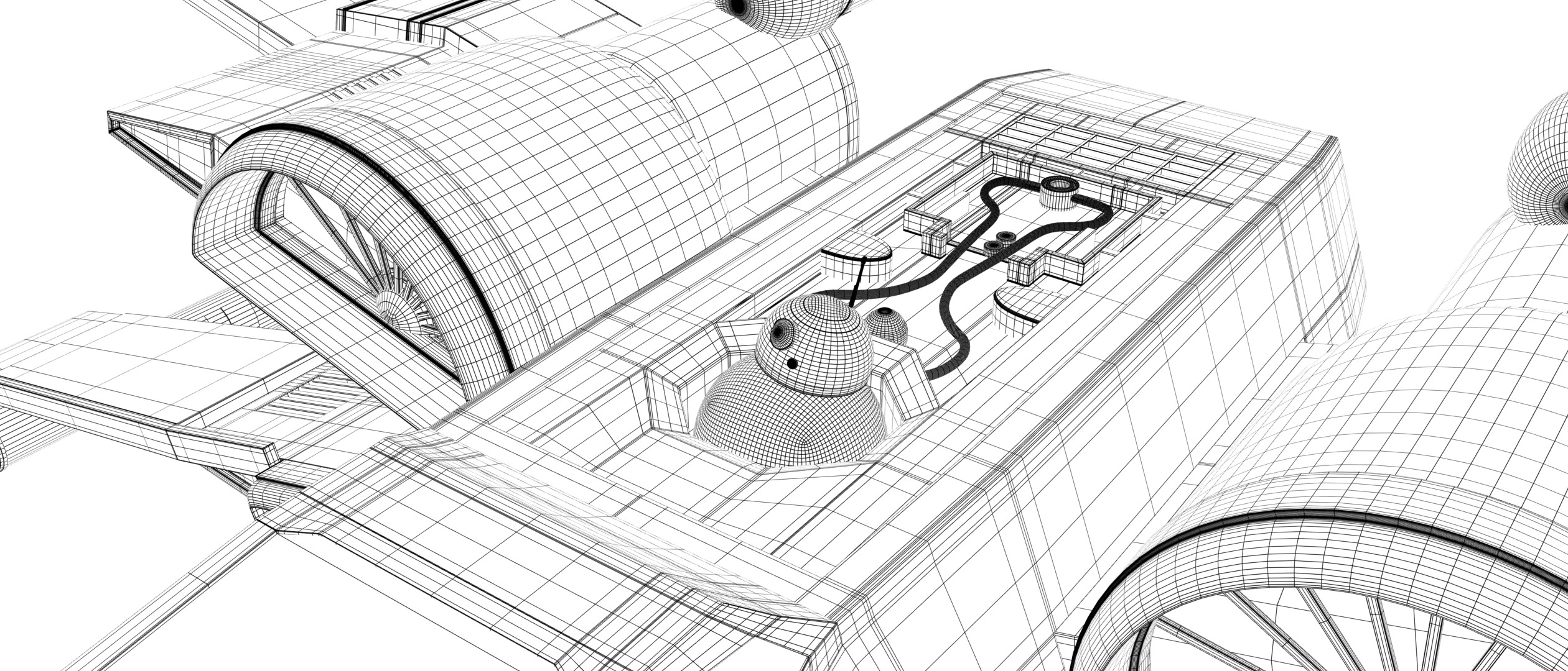 Star Wars Black T70 X Wing Starfighter and BB8 rigged 3D model_9