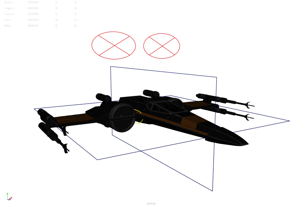 Star Wars Black T70 X Wing Starfighter and BB8 rigged 3D model_6
