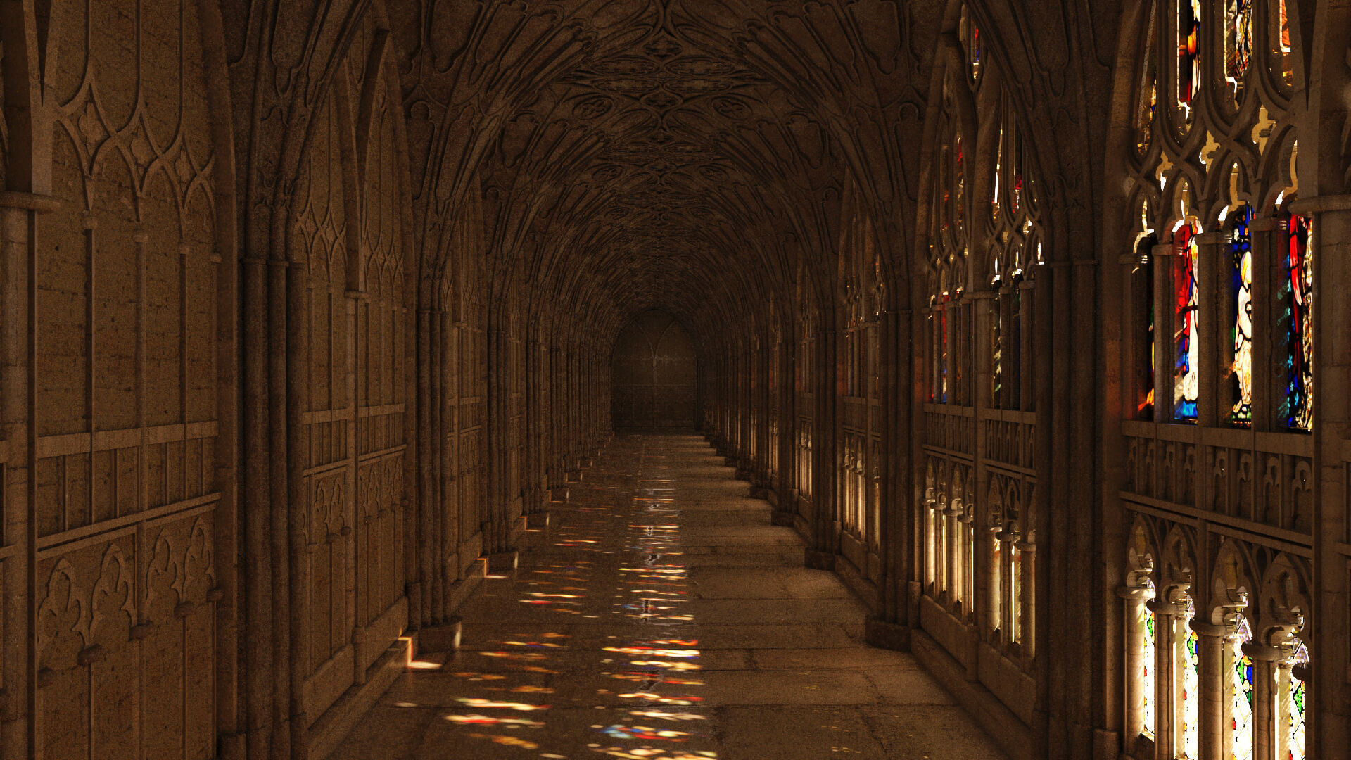 Gloucester cathedral cloister 3D model_4