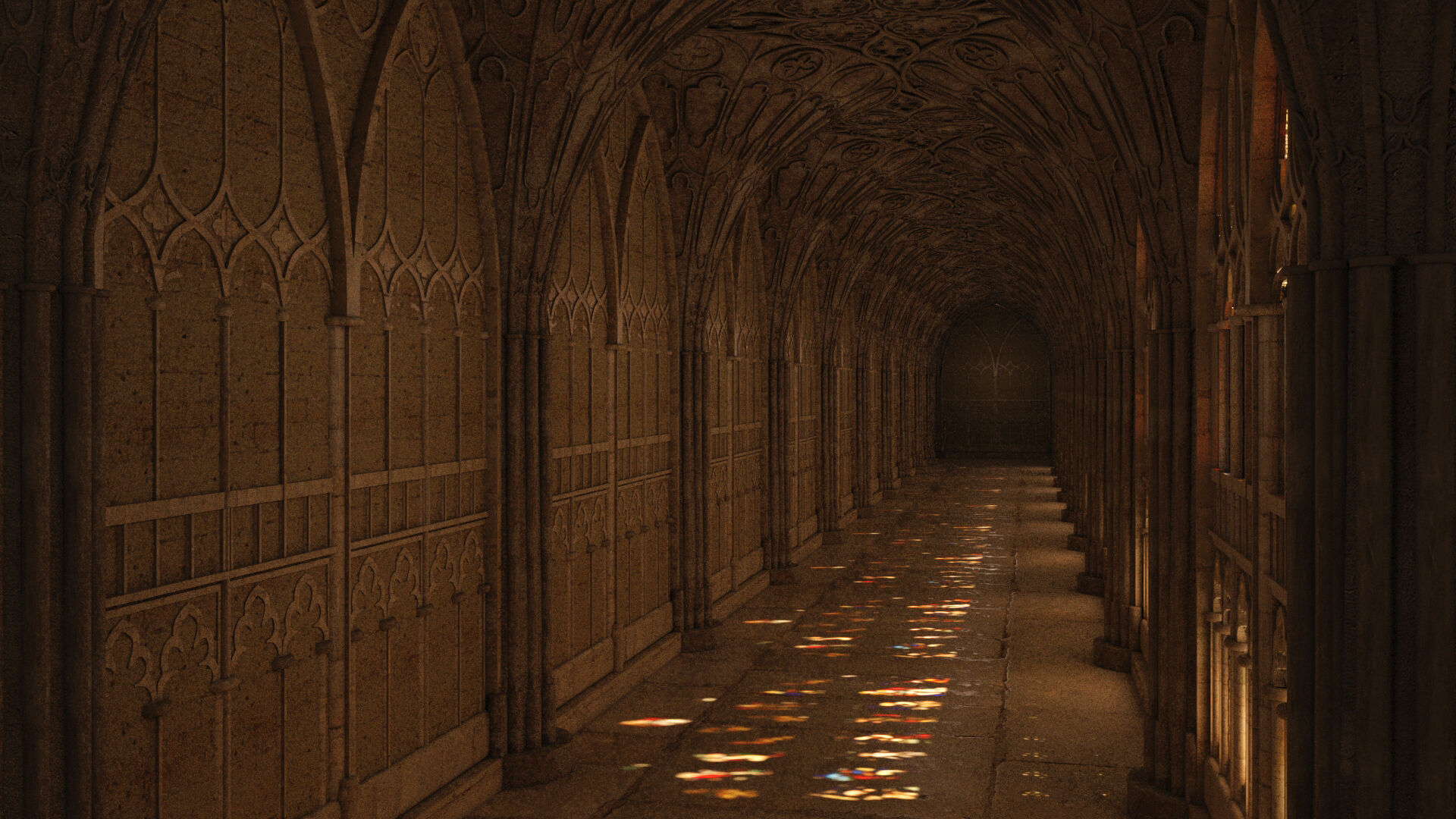 Gloucester cathedral cloister 3D model_5