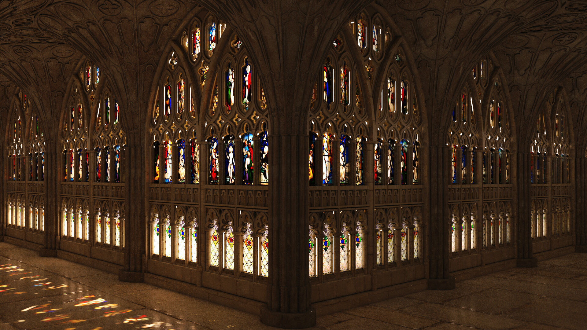 Gloucester cathedral cloister 3D model_3
