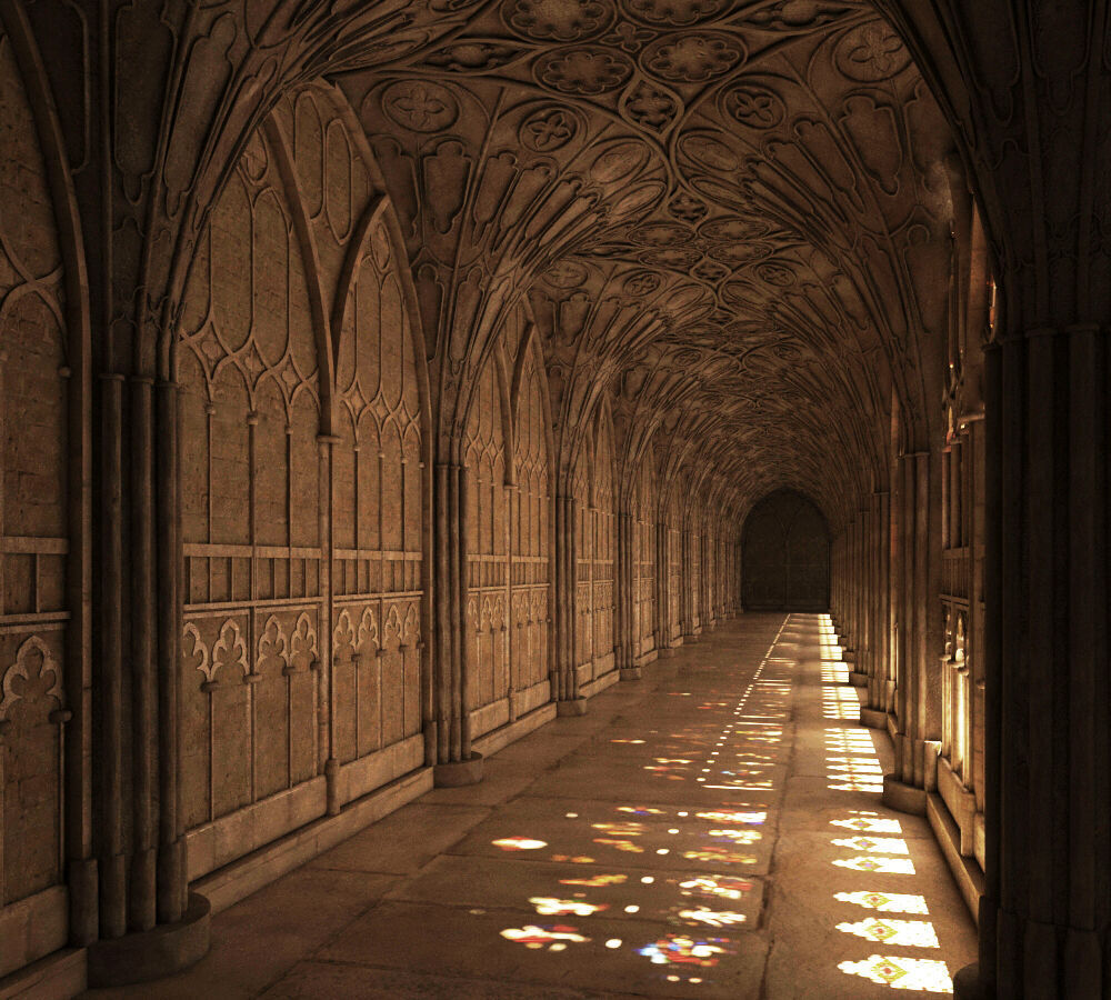 Gloucester cathedral cloister 3D model_1