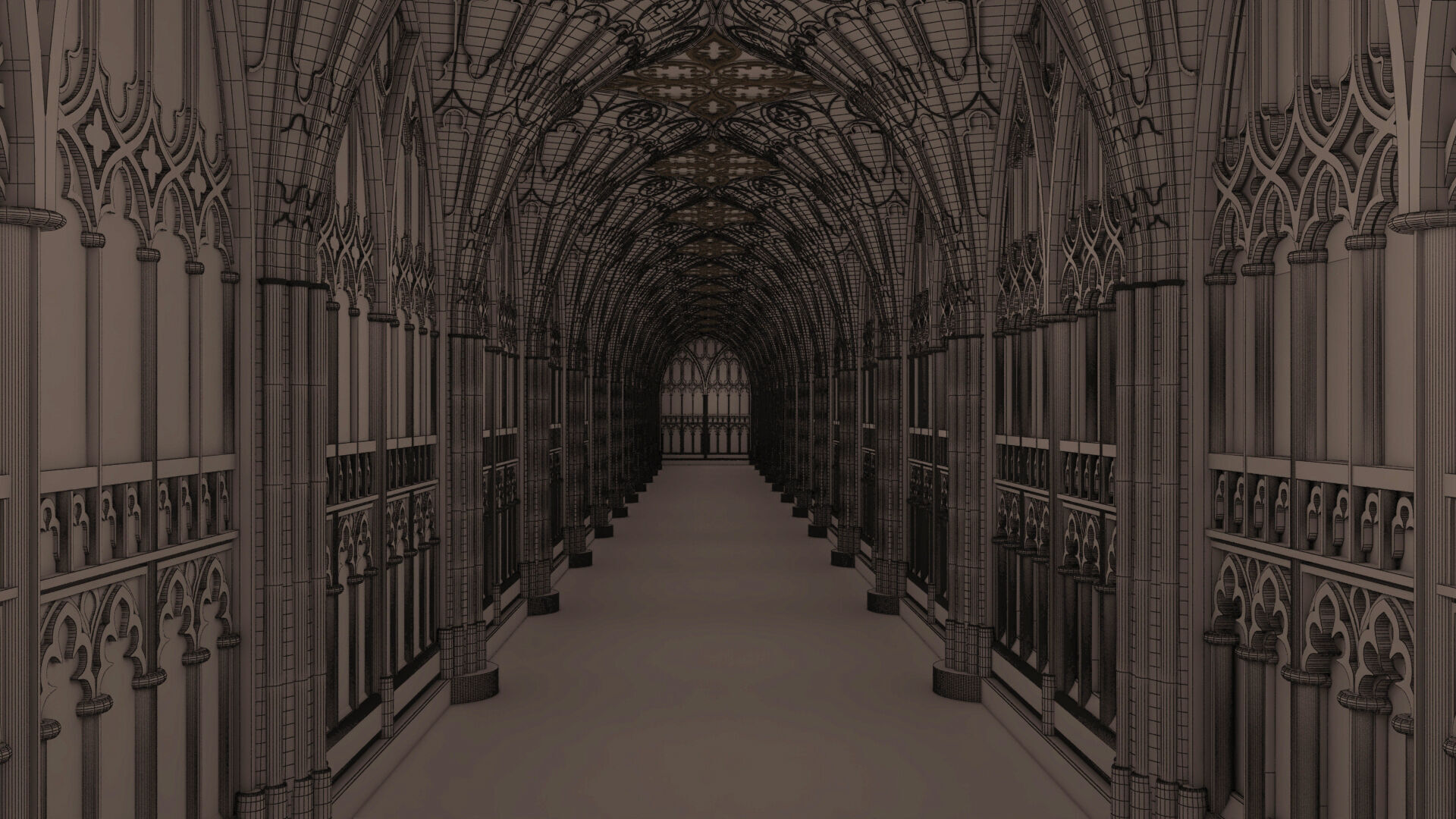 Gloucester cathedral cloister 3D model_8