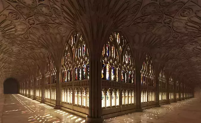 Gloucester cathedral cloister 3D model
