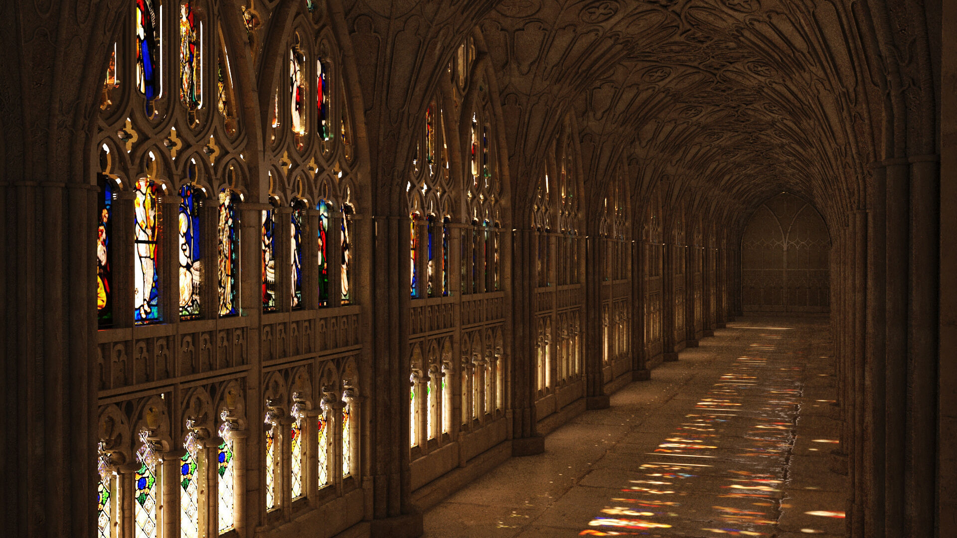 Gloucester cathedral cloister 3D model_2