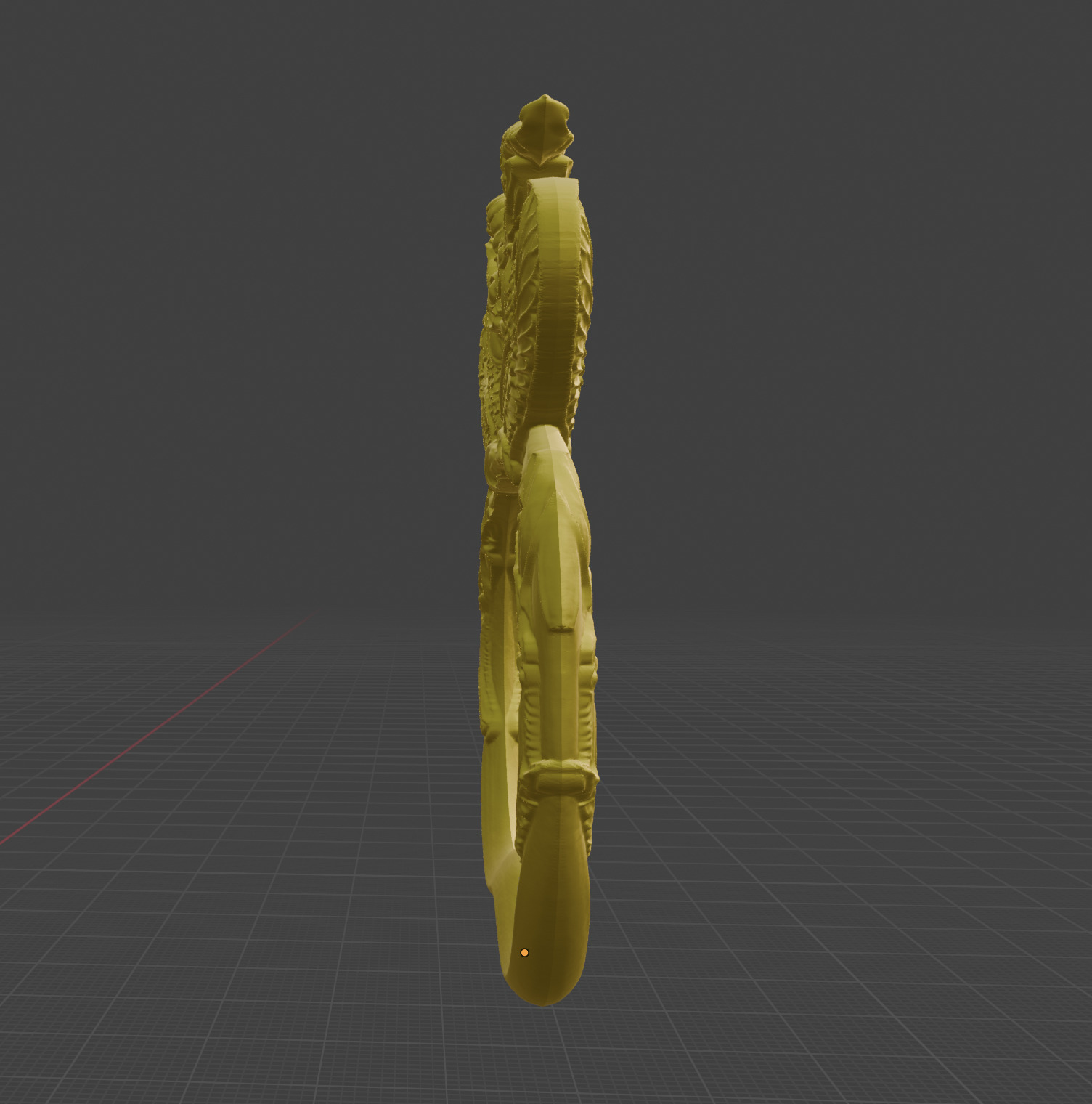 Achaemenid bracelet with winged goat-griffin head 3D print model_1