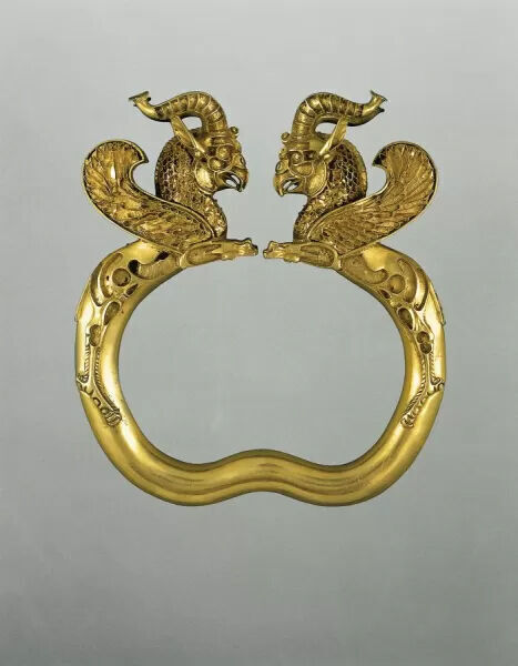 Achaemenid bracelet with winged goat-griffin head 3D print model_5