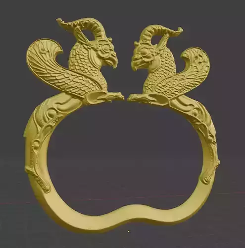 Achaemenid bracelet with winged goat-griffin head