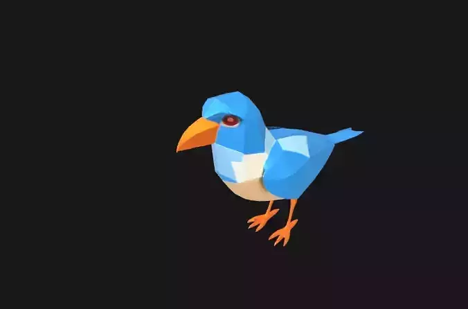 Low Poly Bird - Stylized 3D Model for Games and Animations