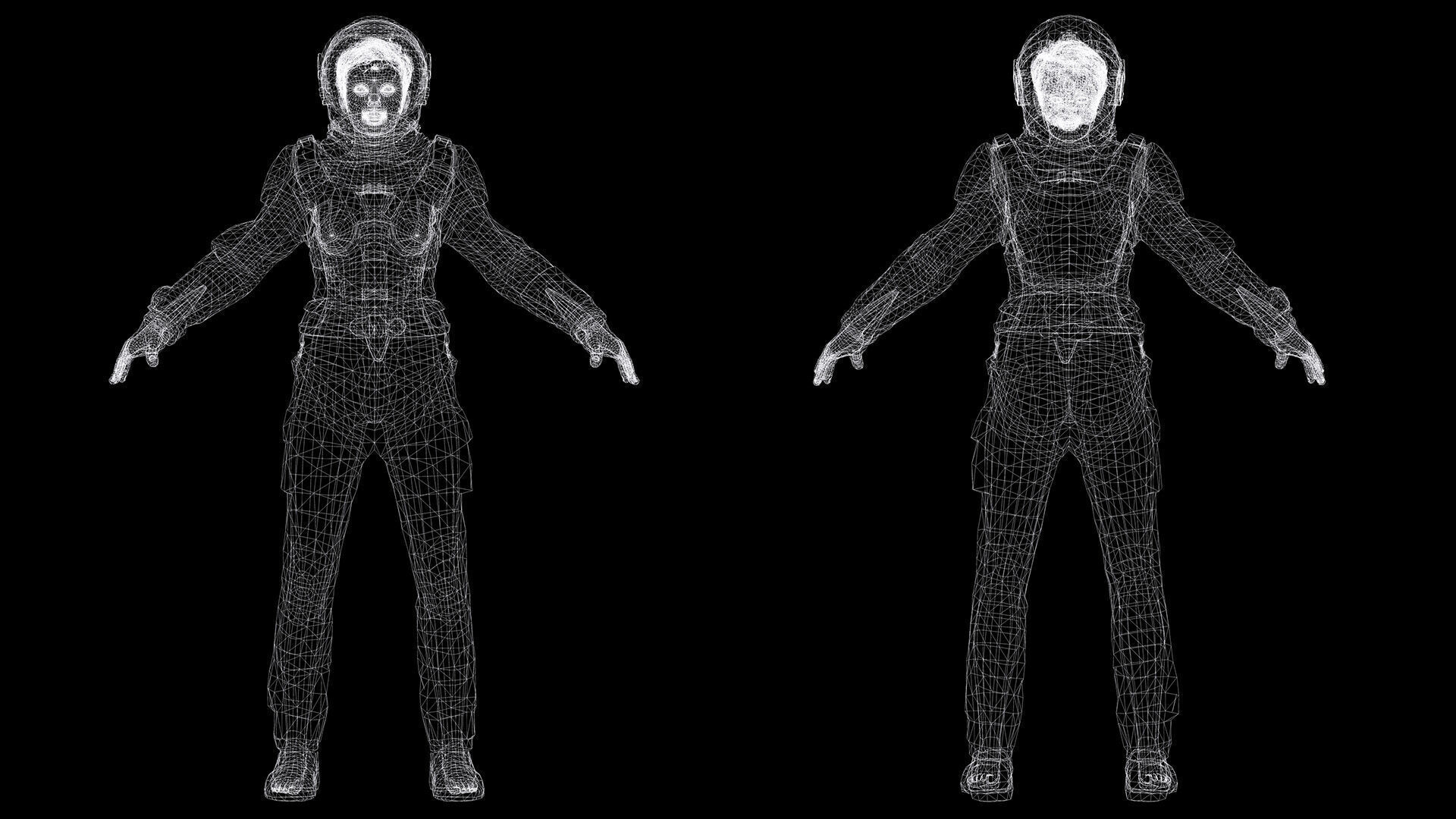 Elite Space Explorer Rigged Astronaut Model Low-poly 3D model_12