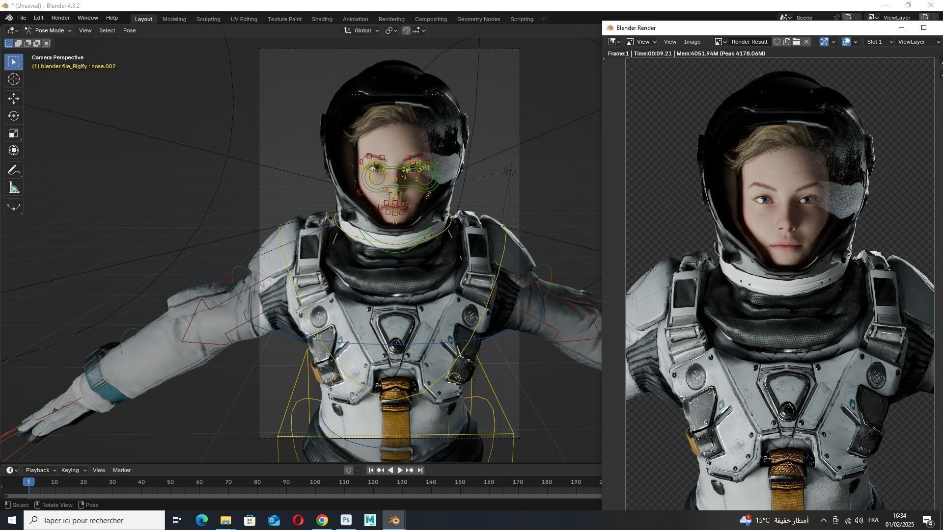 Elite Space Explorer Rigged Astronaut Model Low-poly 3D model_18