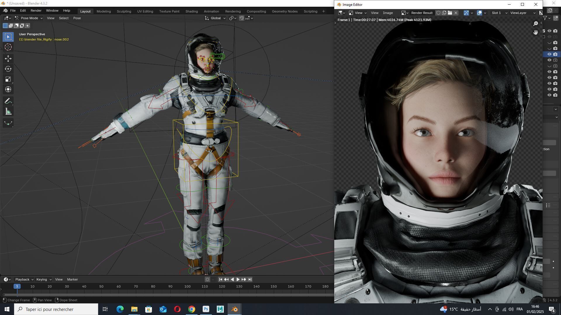 Elite Space Explorer Rigged Astronaut Model Low-poly 3D model_19