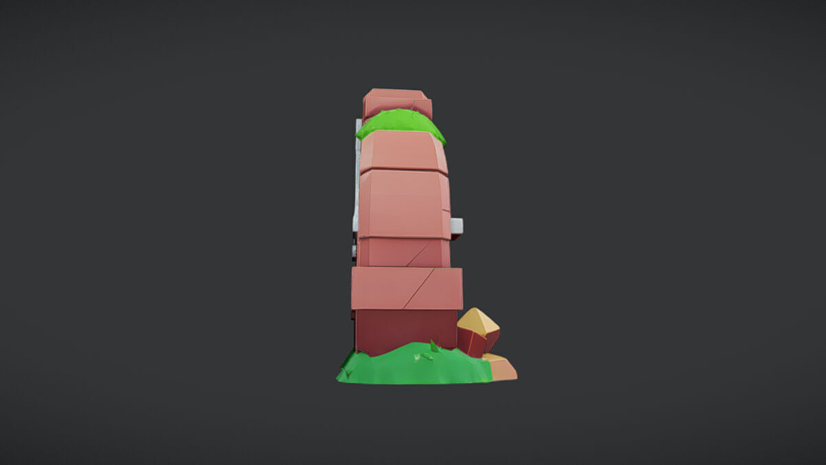 Stylized stone arch with greenery 3D Game Ready Model 3D model_2